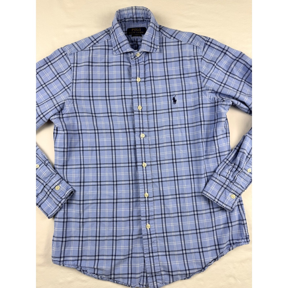 Polo Ralph Lauren Boys Plaid Long Sleeve Button Down Shirt Classic Fit 12/14
